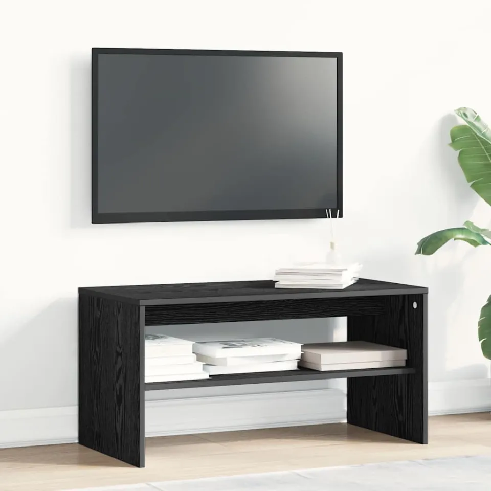 vidaXL Tv-meubel 80x40x40 cm spaanplaat zwart eikenkleurig, foto 2
