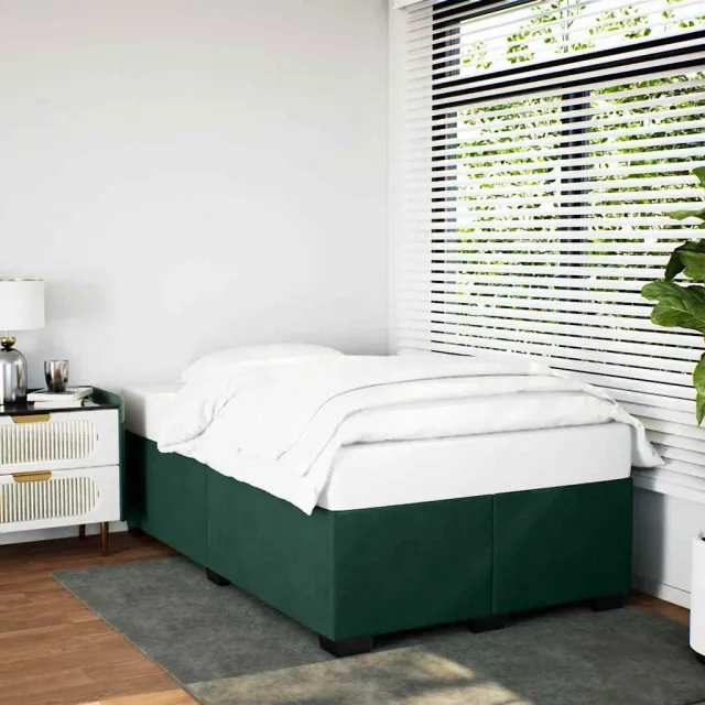 vidaXL Bedframe zonder matras 120x200 cm fluweel donkergroen groen