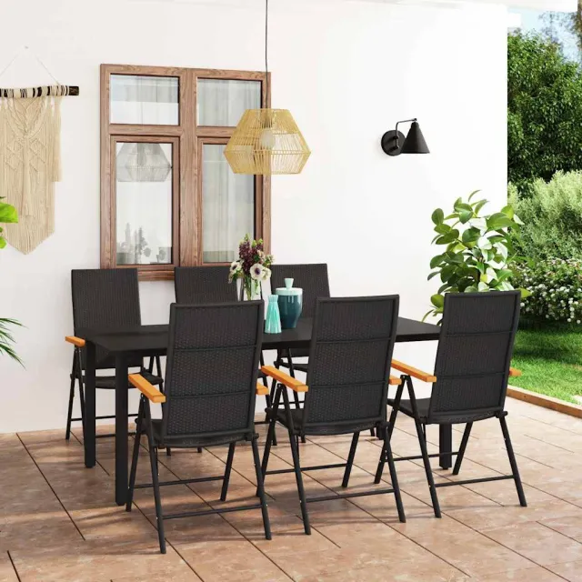 vidaXL 7-delige Tuinset zwart en bruin, foto 2