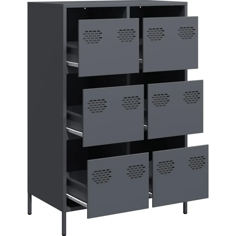 vidaXL Hoge kast 68x39x101,5 cm staal antracietkleurig, foto 4