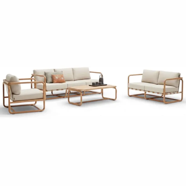 Apple Bee Dolce Stoelbank Loungeset – 6-persoons – Teak – 4-delig - nr.1 Antraciet