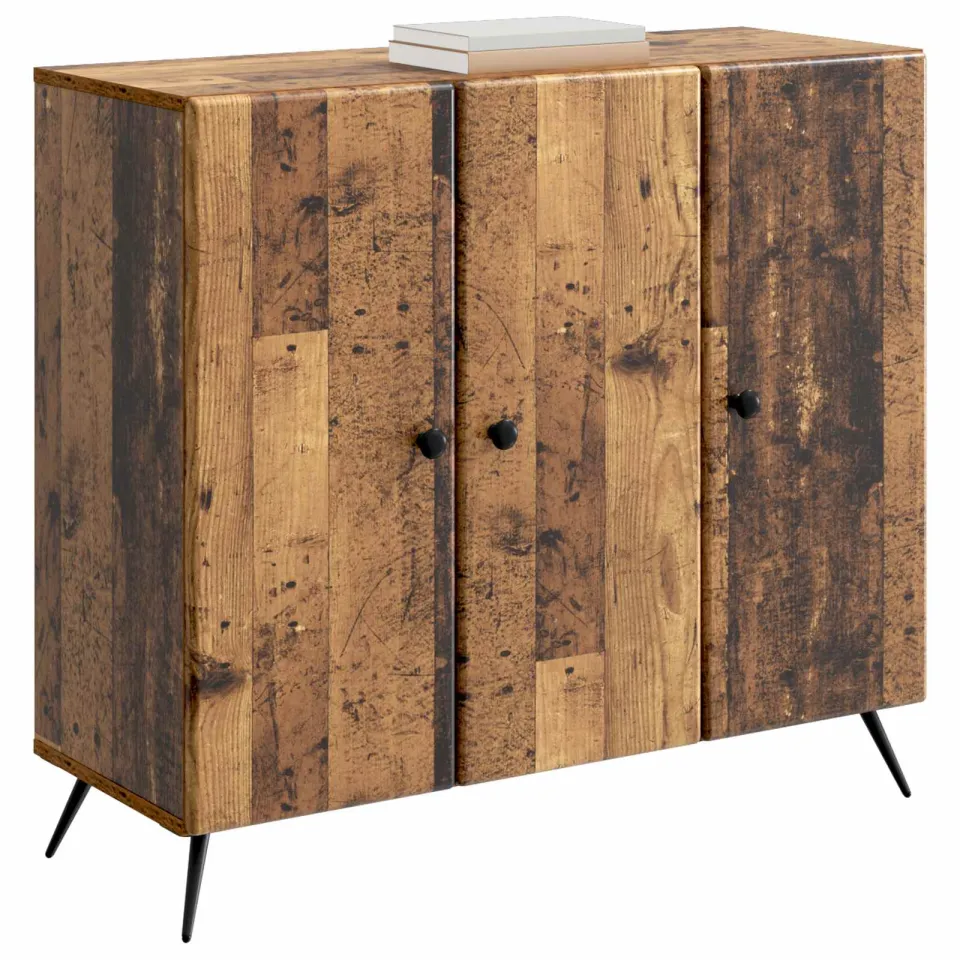vidaXL Dressoir Oud hout 89 x 34,5 x 80 cm Bewerkt hout Bruin