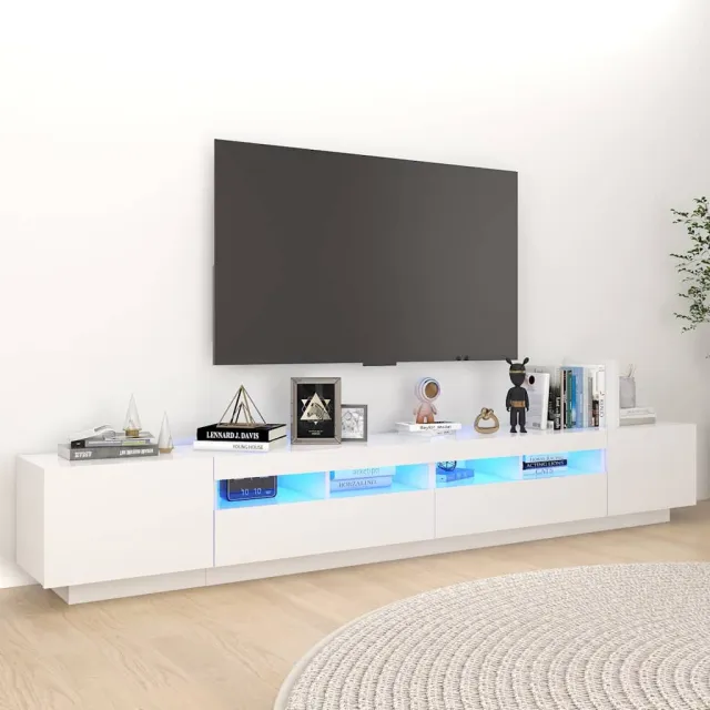 vidaXL Tv-meubel met LED-verlichting 260x35x40 cm wit, foto 2