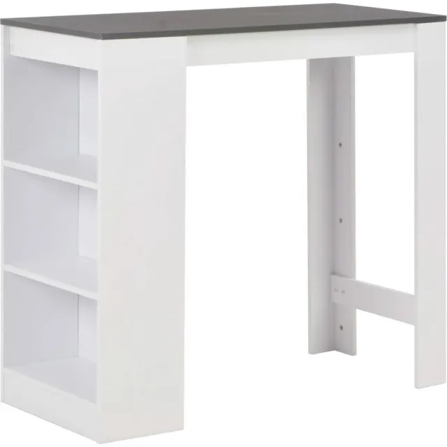 vidaXL Bartafel - met - schap - 110x50x103 - cm - wit Grijs