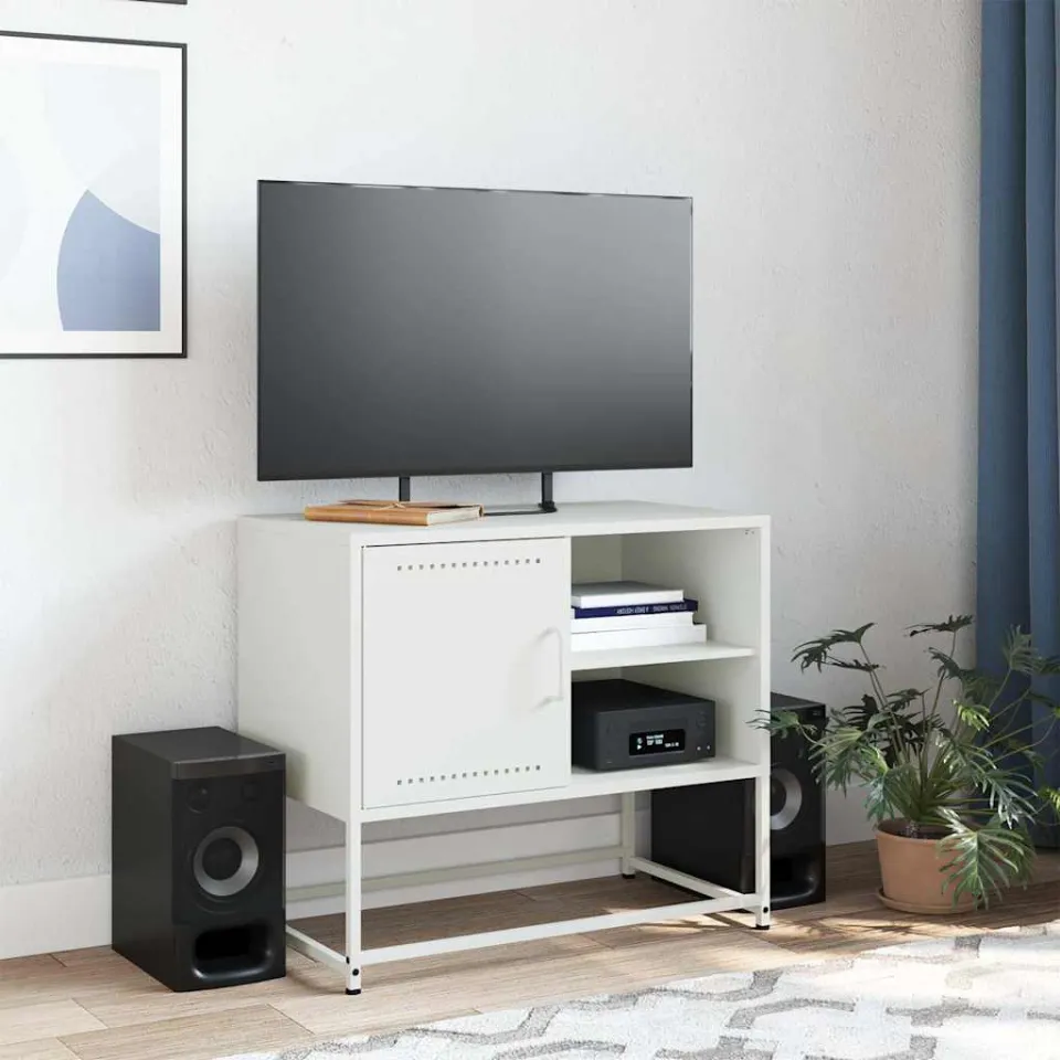 vidaXL Tv-meubel 68x39x60,5 cm staal wit, foto 3