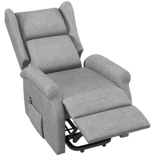 Merax Elektrisch Sta-op Stoel 135° - Relaxfauteuil met Opsta Hulp - tot 200 kg - Grijs