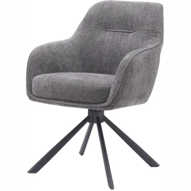 Meubelplaats AVOLA ARMCHAIR GRAPHITE - eetkamerstoelen set van 2 Naturel