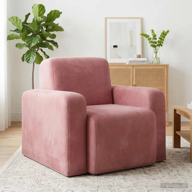 vidaXL Fauteuil Roze fluweel