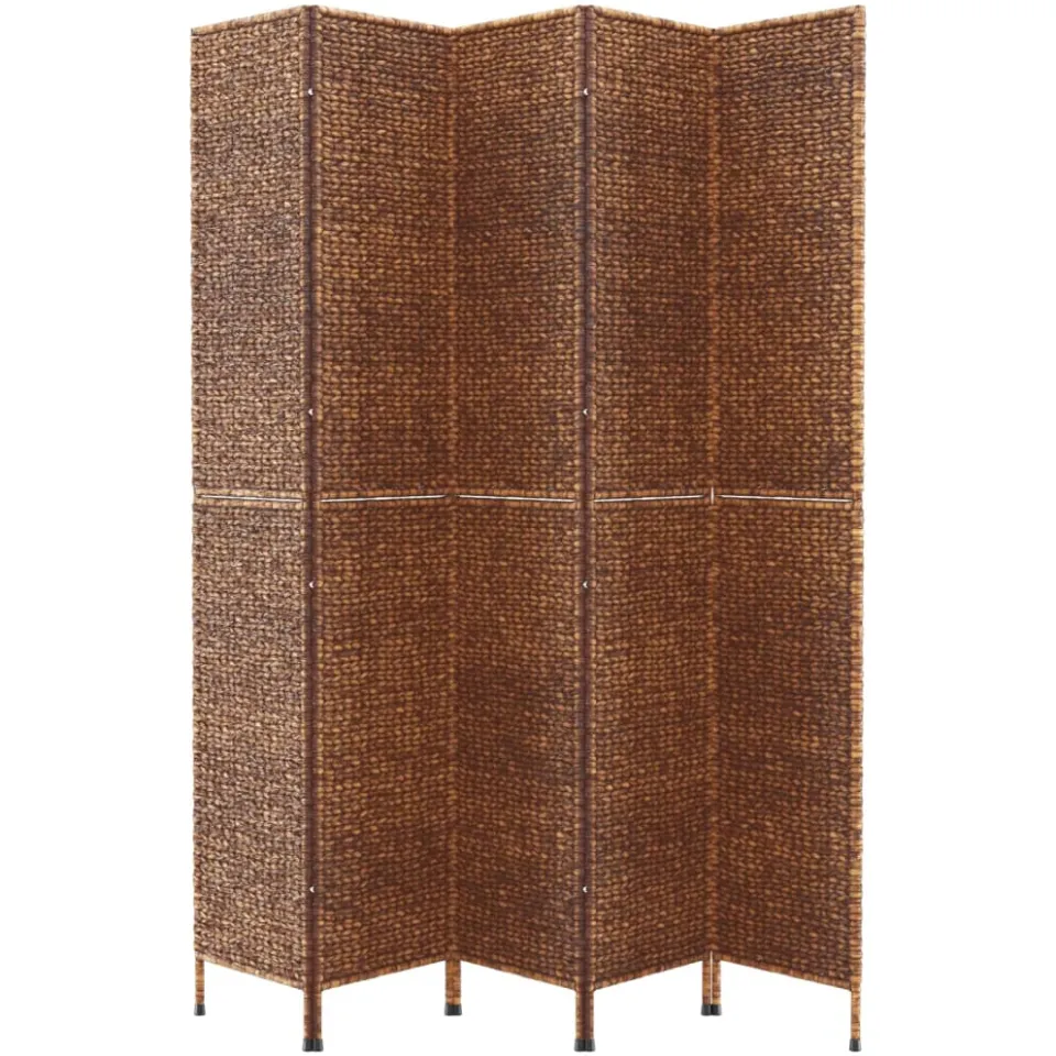 vidaXL Kamerscherm met 5 panelen 205x180 cm waterhyacint bruin, foto 4