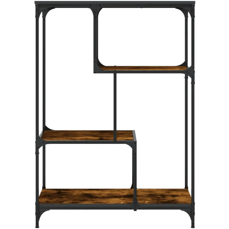 vidaXL Boekenrek 81x36x115 cm bewerkt hout en staal gerookt eikenkleur, foto 4