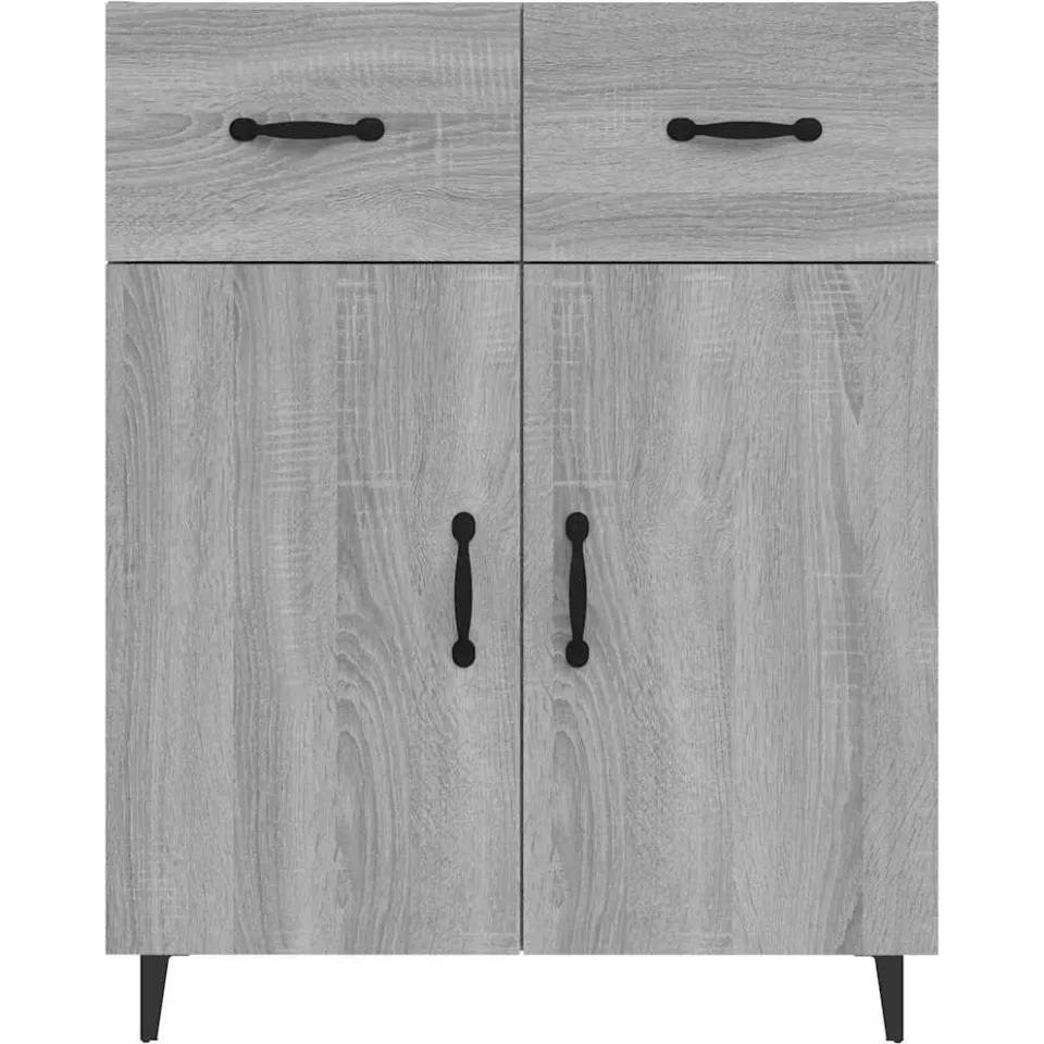 vidaXL Dressoir 69,5x34x90 cm bewerkt hout grijs sonoma eikenkleurig, foto 4
