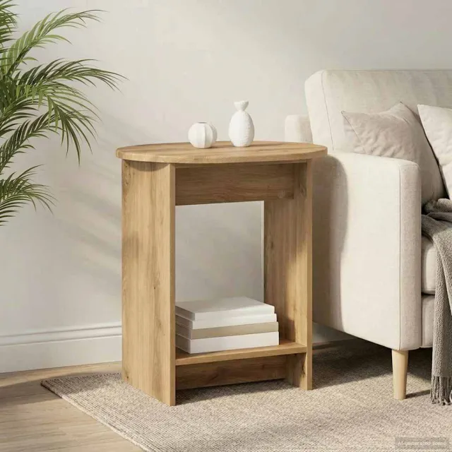 vidaXL Bijzettafel Artisanaal eiken 50 x 39,5 x 55 cm Bewerkt hout Bruin