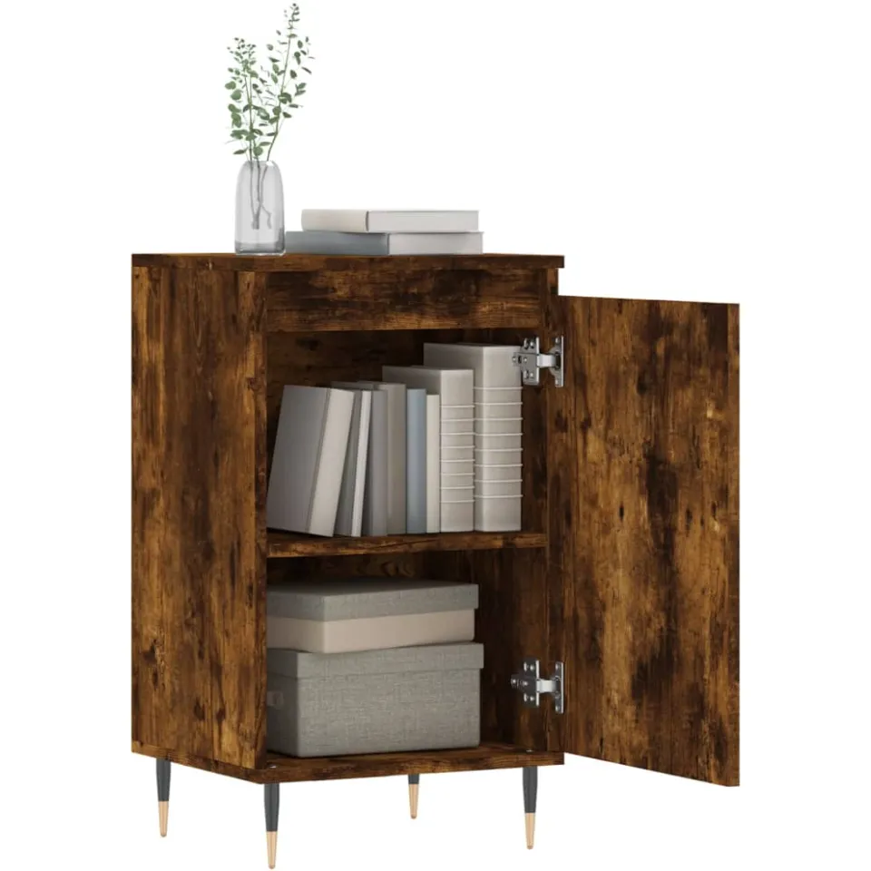vidaXL Dressoir 40x35x70 cm bewerkt hout gerookt eikenkleurig, foto 4