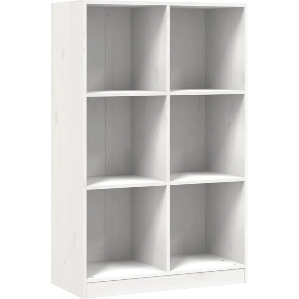 vidaXL Boekenkast 70x33x110 massief grenenhout wit, foto 3