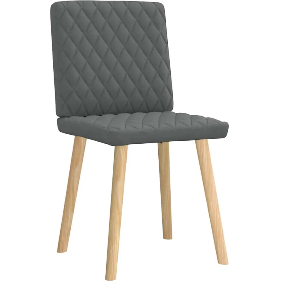 vidaXL Eetkamerstoelen 2 st stof donkergrijs grijs, foto 4