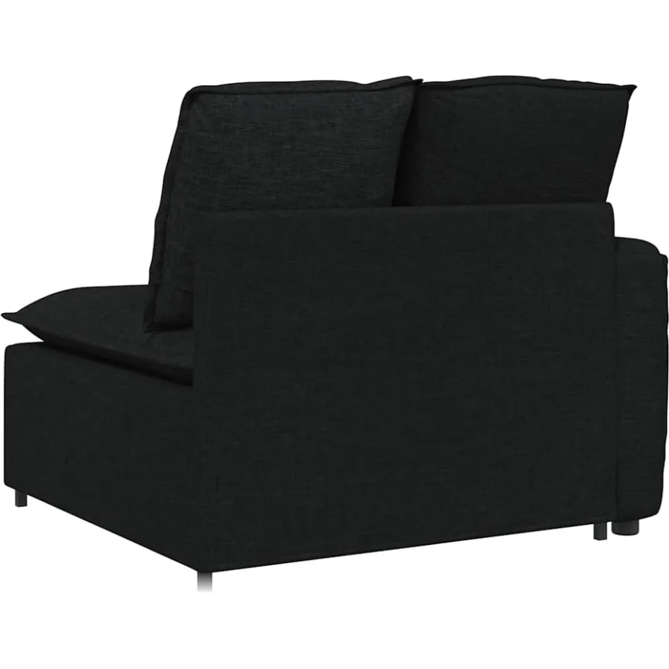 vidaXL Modulaire bank Armleuning eindmodule met kussens 100 cm zwart, foto 4
