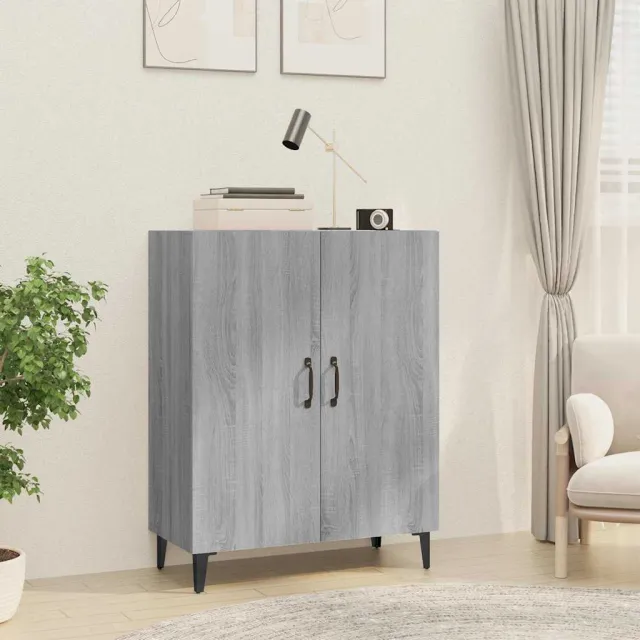 vidaXL Dressoir 70x34x90 cm bewerkt hout grijs sonoma eikenkleurig, foto 2