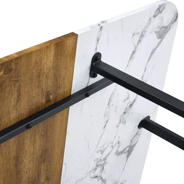 STILVORA Eettafel - Moderne Multifunctionele Tafel Voor Eetkamer En Thuiswerk - MDF En Metaal - Natuurlijk Hout Eikenkleur