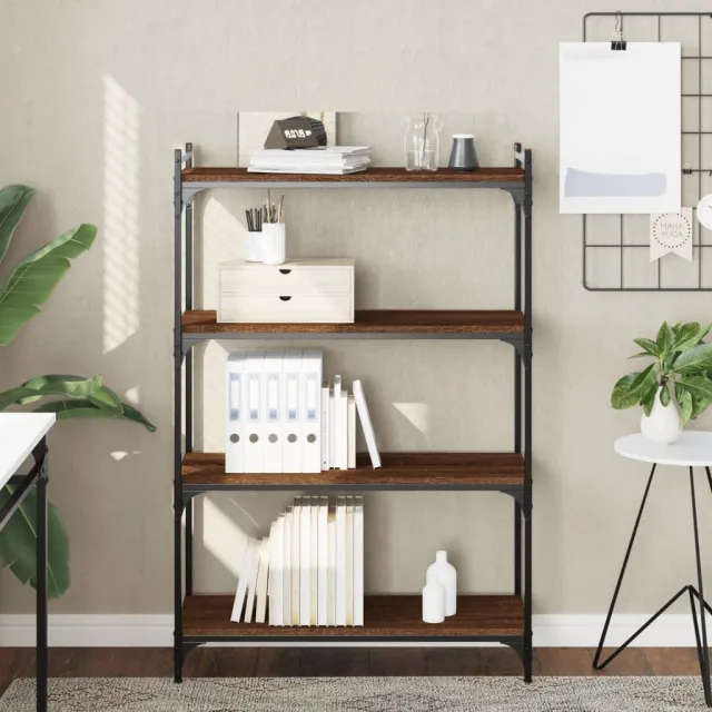 vidaXL Boekenkast 4-laags 80x30x120 cm bewerkt hout bruin eikenkleur, foto 2