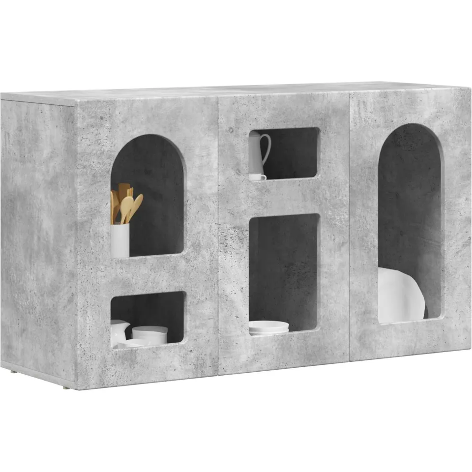 vidaXL Dressoir ELST Beton Grijs 100 x 35 x 59 cm Bewerkt hout