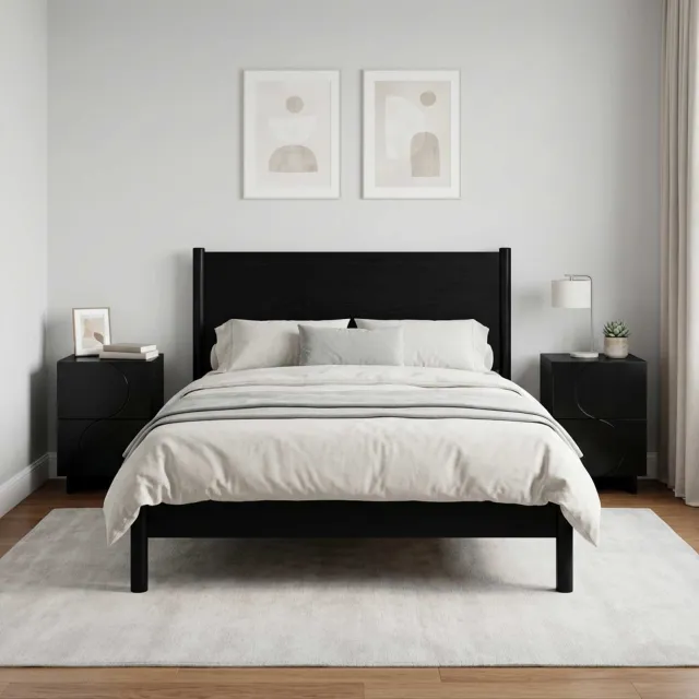 vidaXL Nachtkastje 2 st Zwart 33,5 x 34,5 x 50 cm Bewerkt hout, foto 2