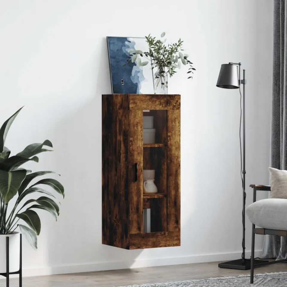 vidaXL Wandkast 34,5x34x90 cm gerookt eikenkleurig, foto 3