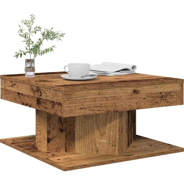 vidaXL Salontafel 55x55x30 cm bewerkt hout oud houtkleurig Bruin