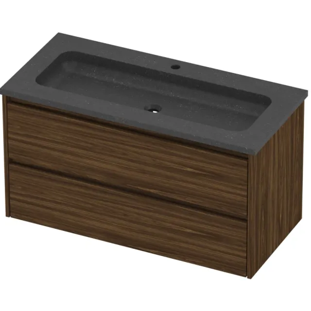 Proline Rollo Badmeubelset Hardsteen Elegant 100x46x54 cm Blue Stone Cabana Oak Eiken