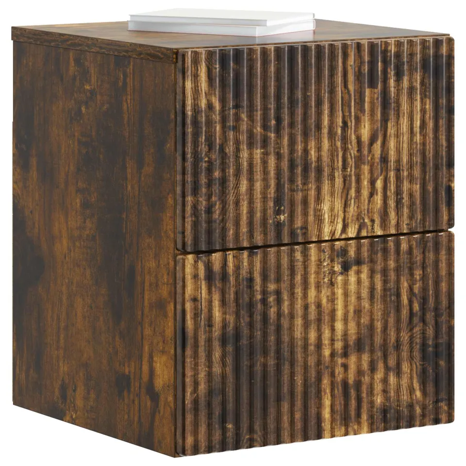 vidaXL Wandbeugel Bedkast 2 st Gerookt eiken 33 x 34,5 x 40 cm Bruin