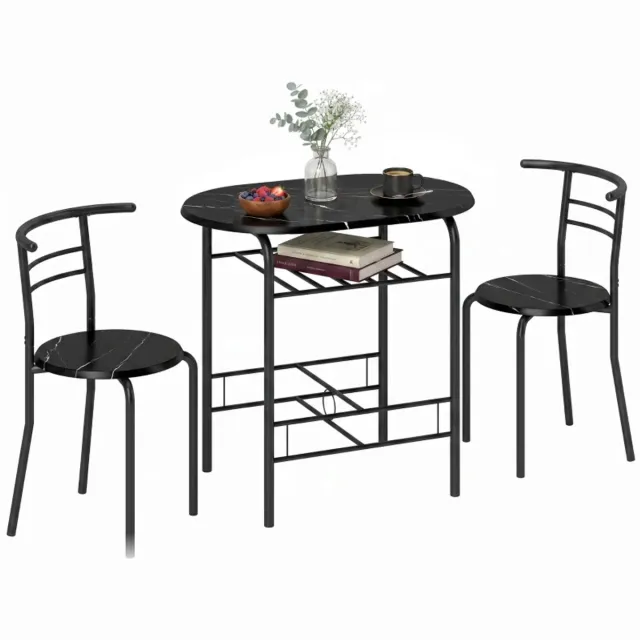 GranMaison Bartafel keuken - Bartafel Set - Barkruk - Barstoel - Keukenstoel - Voetsteun - Rustiek bruin Zwart