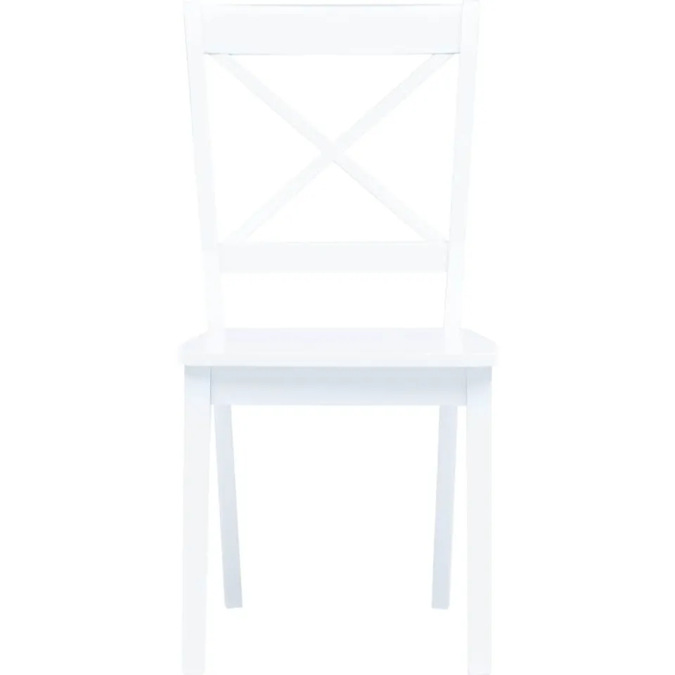 vidaXL Eetkamerstoelen 2 st massief rubberwood wit, foto 3