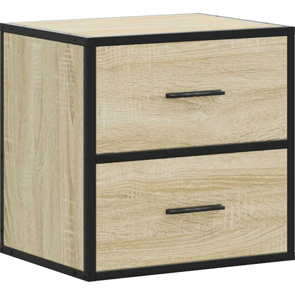 vidaXL Nachtkastje wandgemonteerd 40x31x39,5 cm sonoma eikenkleurig Bruin