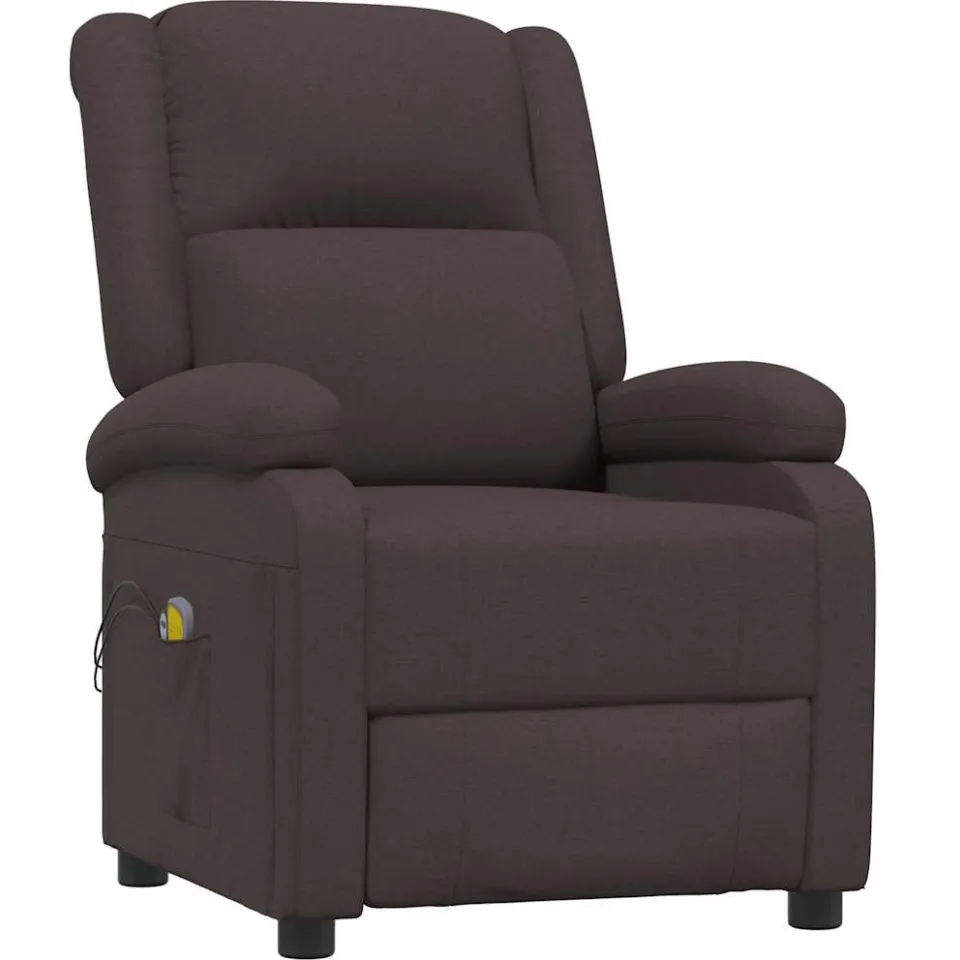 vidaXL Massagestoel elektrisch verstelbaar stof donkerbruin bruin, foto 3