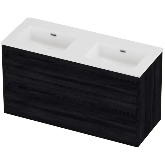 Proline Tribute Badmeubelset Porselein Elegant 120x46x67 cm Mat White Black Oak Eiken