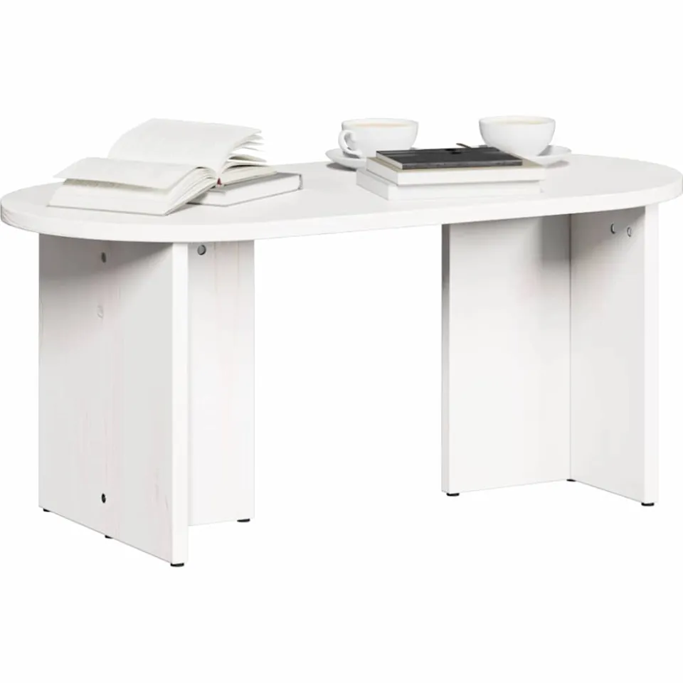 vidaXL Salontafel Wit 80 x 39,5 x 35 cm Massief grenenhout