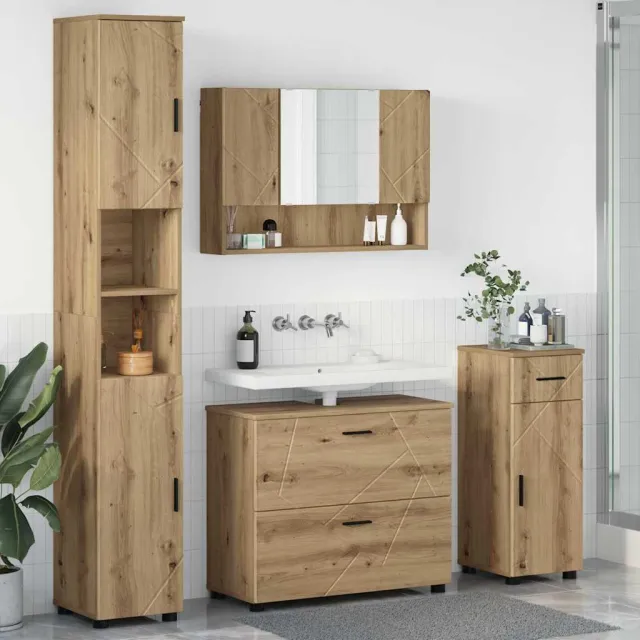 vidaXL Badkamermeubelset 4 st Artisan Eiken 35 x 30 x 192 cm Bruin