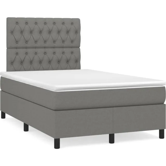vidaXL Boxspring met matras stof donkergrijs 120x190 cm grijs