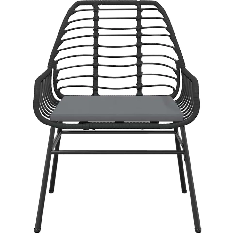 vidaXL 5-delige Tuinset met kussens poly rattan glas zwart, foto 3
