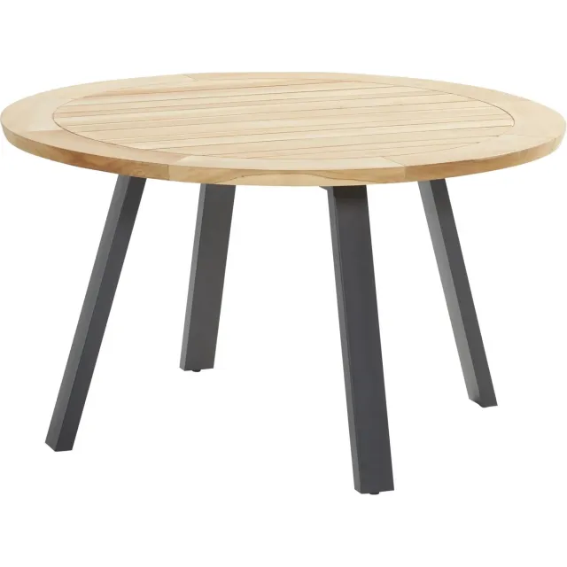 4 Seasons Outdoor Ambassador dining tuintafel 130øxH75 cm teak Taste 4SO Antraciet, Bruin / Terre