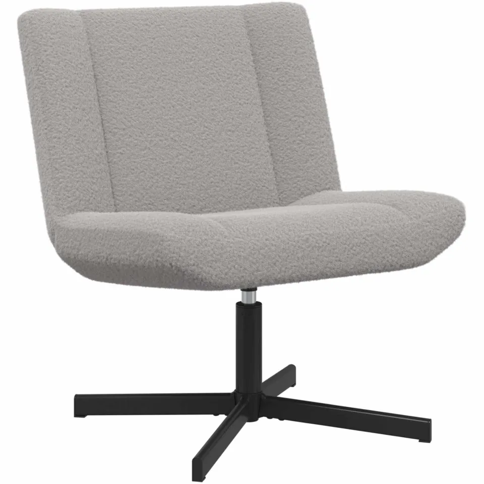 vidaXL Draaistoel Lichtgrijs 63 x 75 x 76 cm Schapenvacht grijs, foto 3