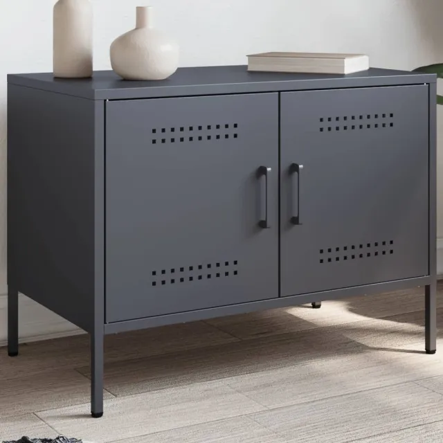 vidaXL Tv-meubel 68x39x50,5 cm staal antracietkleurig, foto 2