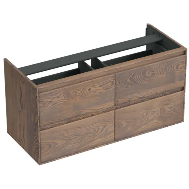 Forzalaqua Onderkast Forzalaqua Reno 120x51x60 Cm 4 Lades Softclose Eiken Havanna Bruin