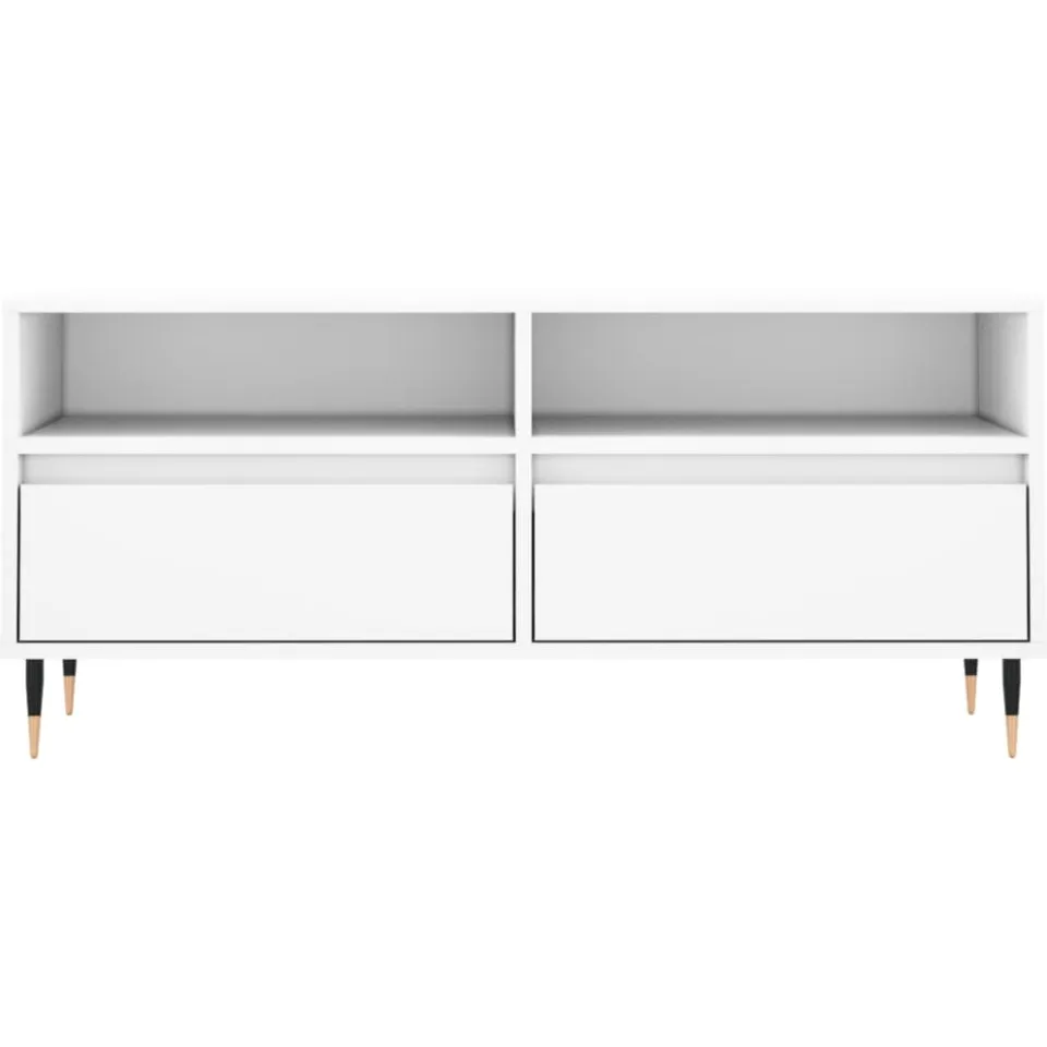 vidaXL Tv-meubel 100x34,5x44,5 cm bewerkt hout wit