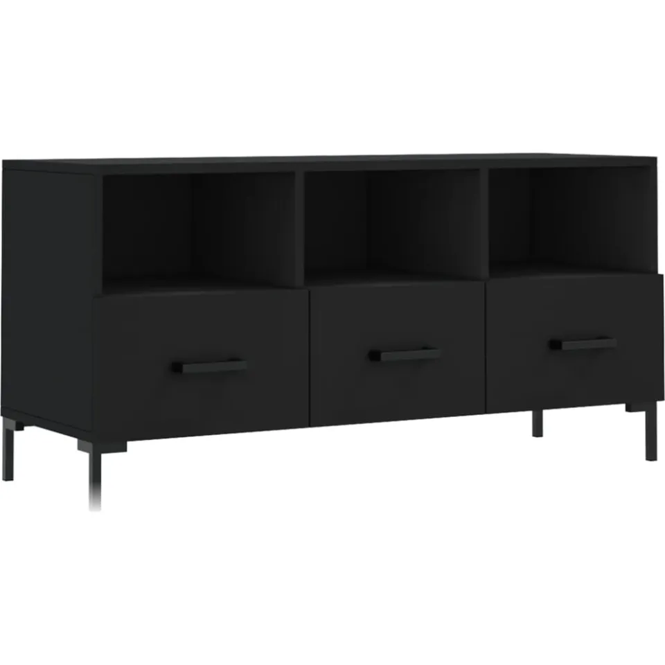 vidaXL Tv-meubel 102x36x50 cm bewerkt hout zwart, foto 3