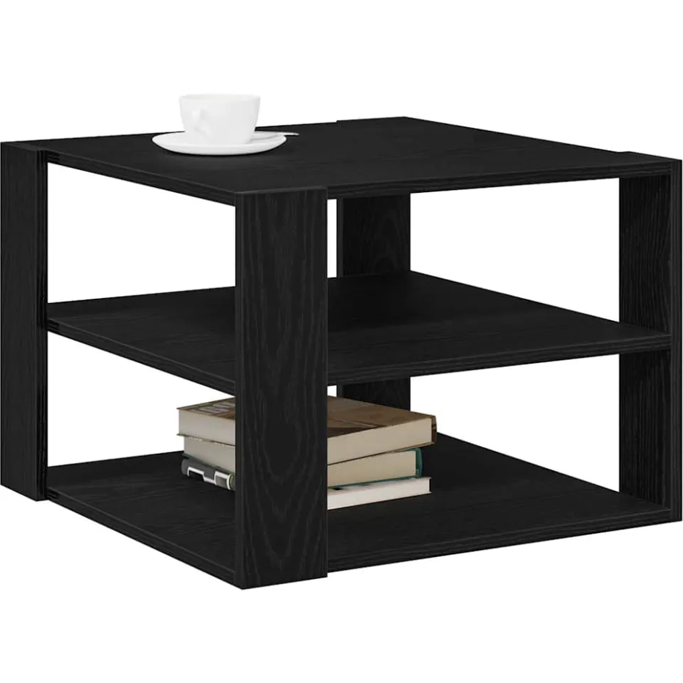 vidaXL Salontafel Zwarte Eik 58 x 58 x 40 cm Geconstrueerd hout