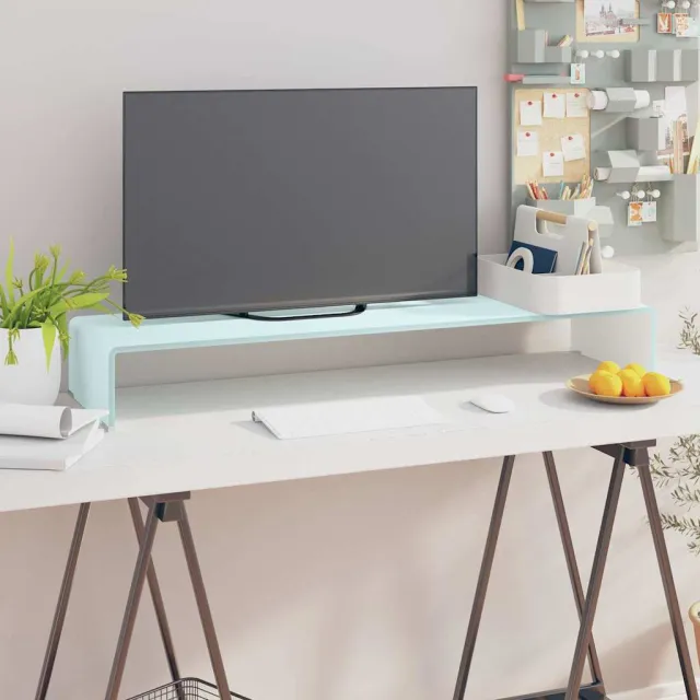 vidaXL TV-meubel/monitorverhoger 100x30x13 cm glas groen, foto 2