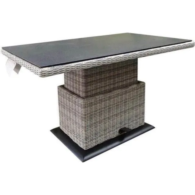AVH-Collectie Miami lounge-diningtafel 160x90xH47-71 cm in hoogte verstelbaar wit grijs