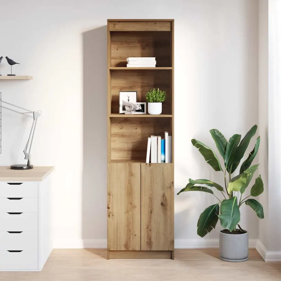 vidaXL Hoge kast 50x35x180 cm bewerkt hout artisanaal eikenkleur, foto 3