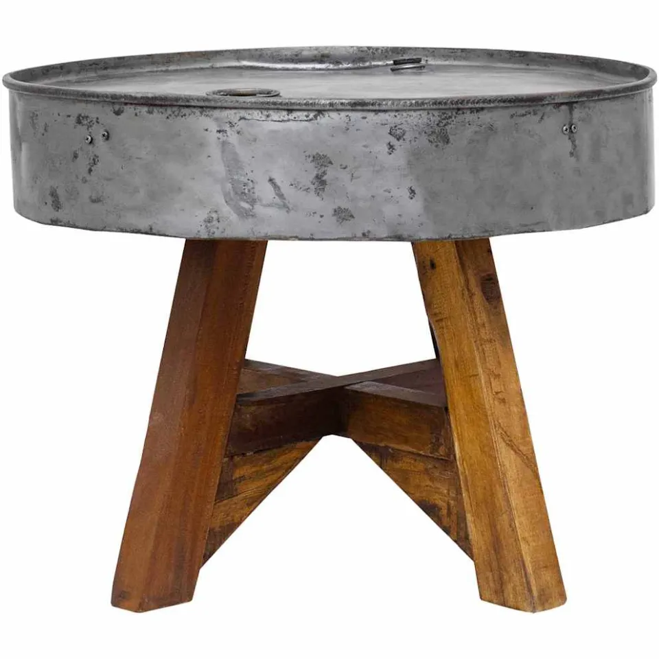 vidaXL Salontafel 60x45 cm gemengd gerecycled hout zilver, foto 2