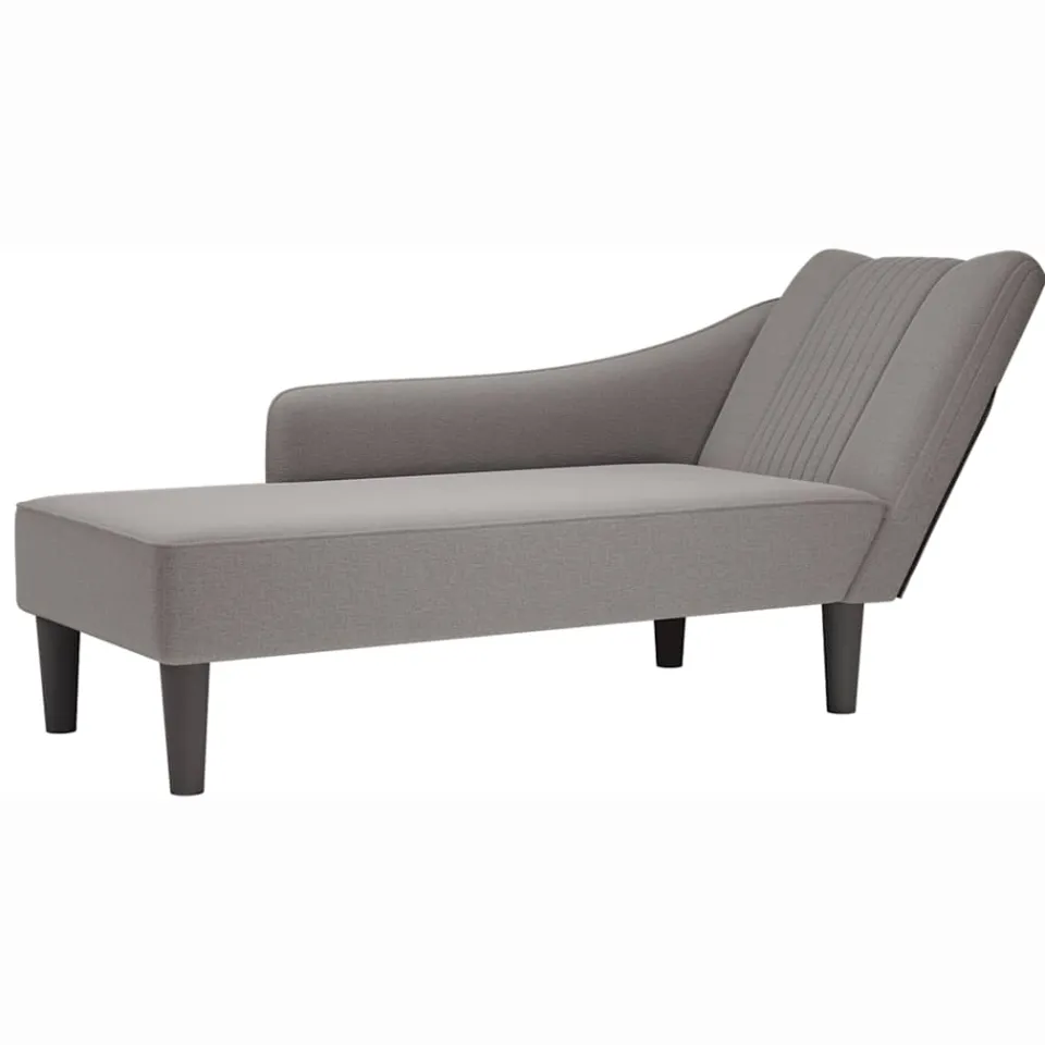 vidaXL Chaise longue met rechterarmleuning stof taupe